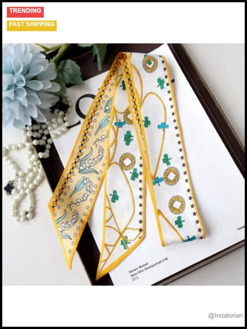 100% Mulberry Silk Scarf - Handbag Wrap Hair Ribbon Neckerchief Tie